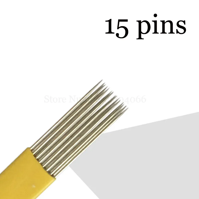 

50pcs 9/15/17/19/21 M1 double row Pin Microblading Shading Blade Tattoo Needles Microblading Needle Fog Eyebrow & Lip Needle
