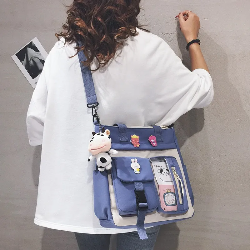 Нейлоновые сумки-мессенджеры Kawaii, школьные сумки для девочек-подростков 2021, Вместительная женская сумка через плечо, ранец
