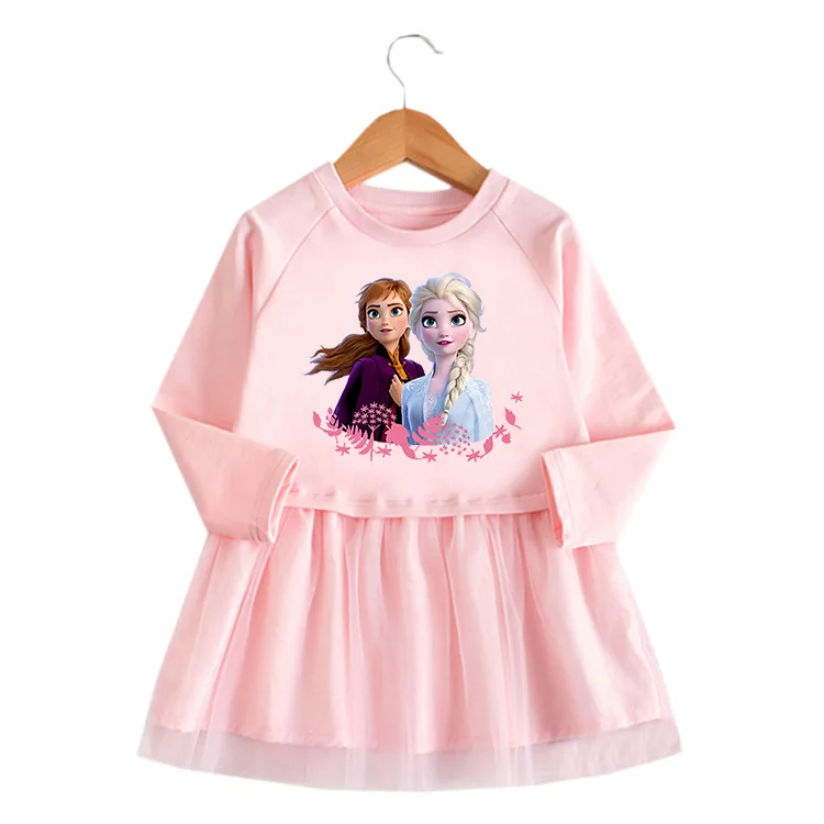 Детское кружевное платье с длинным рукавом круглым вырезом | Детская одежда и