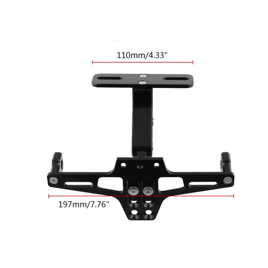 

Adjustable Motorcycle CNC License Number Plate Holder LED Light Mount Bracket