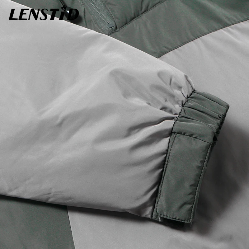 LENSTID мужская куртка в стиле Харадзюку с цветными блоками Теплая стеганая