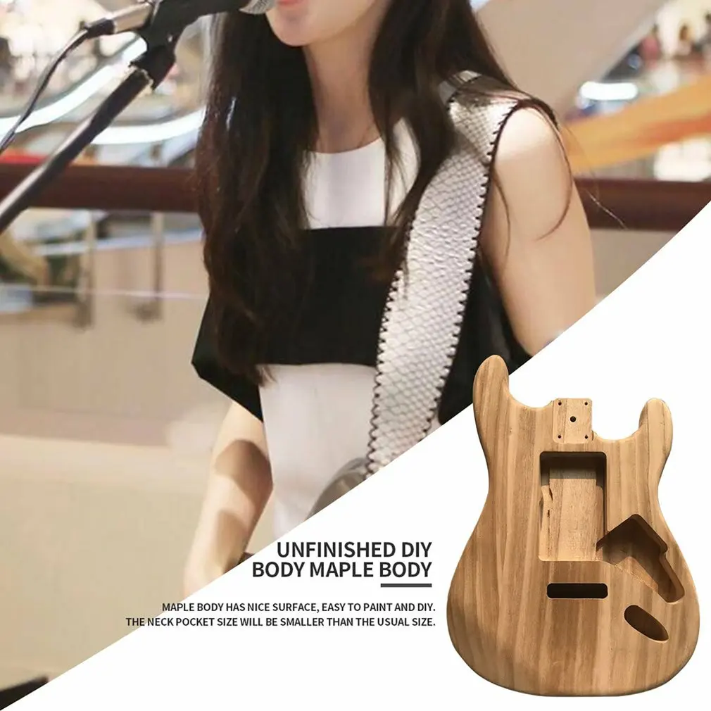 unfinished gitarre körper maple st blank gitarre barrel für st stil elektrische gitarren diy teile gitarren zubehör free global shippin