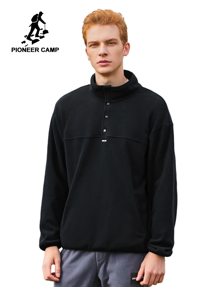 Pioneer Camp теплые флисовые толстовки спортивные свитера мужские s Водолазка черная