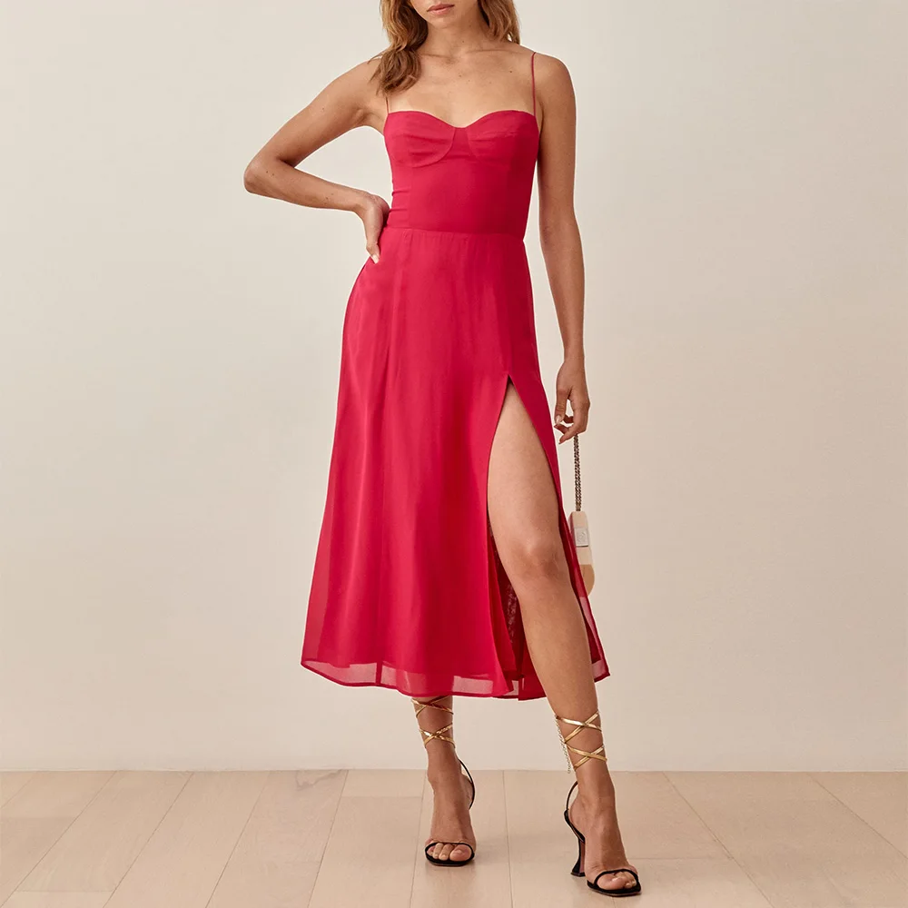 Фото Платья для женщин элегантное вечернее платье 2021 без рукавов милая шея на