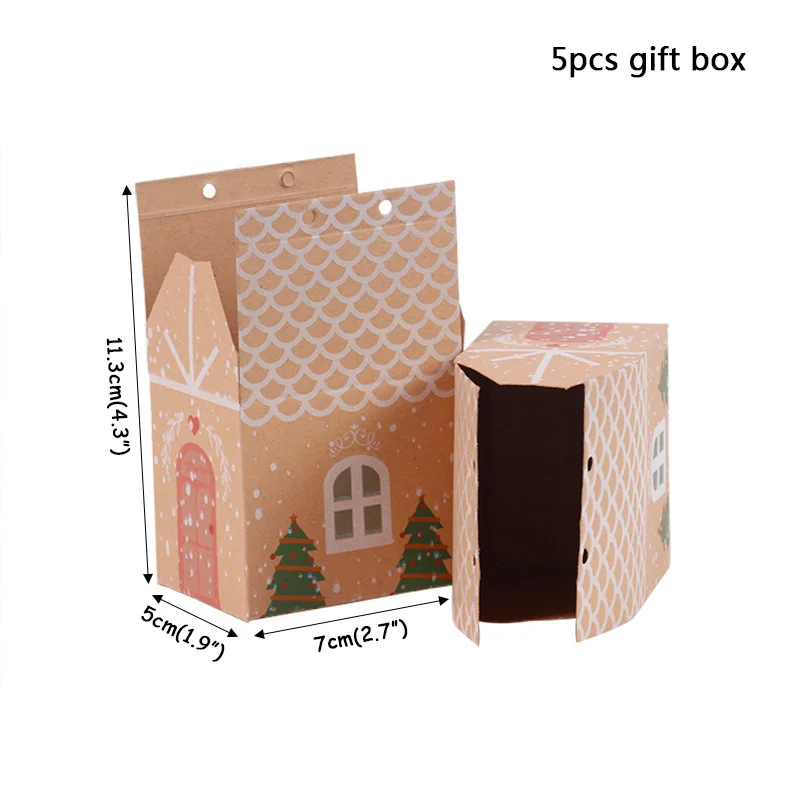 5pcs paper box C Веселые рождественские подарочные сумки Рождественская елка пластиковая упаковочная сумка Снежинка коробка с рождественскими конфетами новогодний спрос среди детей сумка Noel Navidad - Цвет: 5pcs paper box C