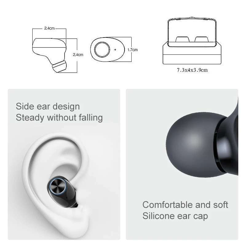 Tws стереонаушники V6 с шумоподавлением и зарядным футляром|Наушники гарнитуры| |