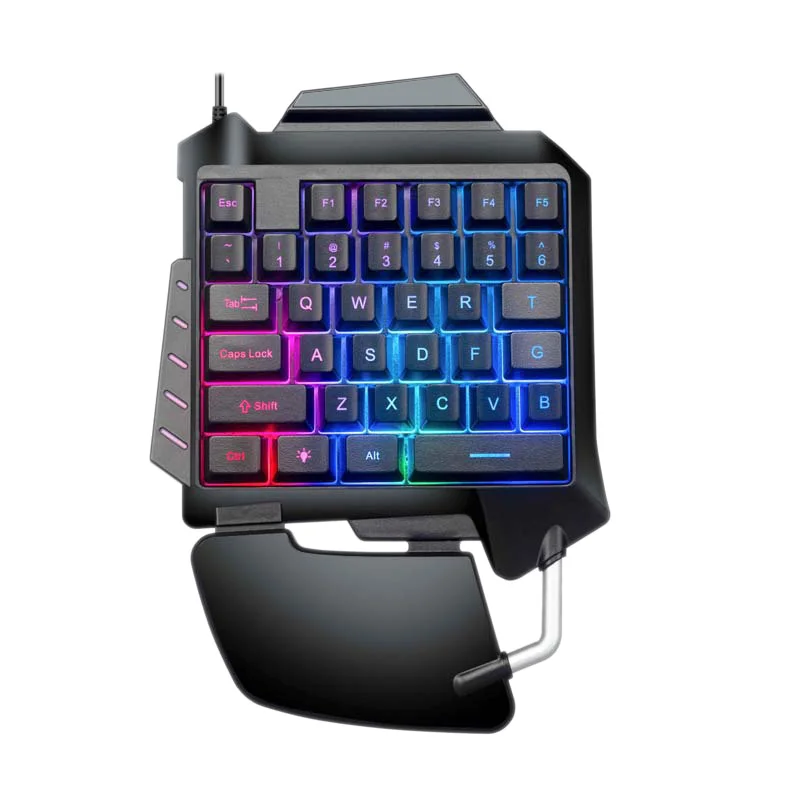 

One Handed Wired Mechanical Keyboard 35 Keys Single Handed Gaming Mini Keypad Ergonomic LED Backlit for PC Phone PS4 Xbox Gamers