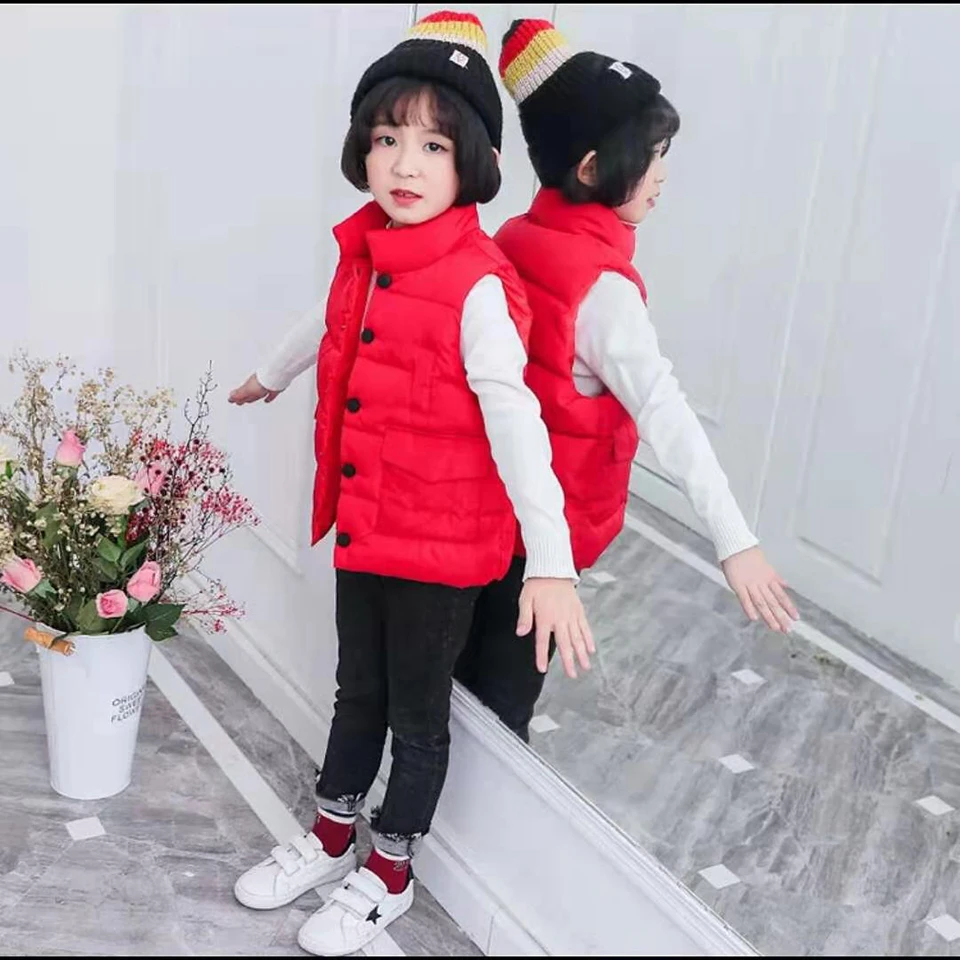 Жилеты для девочек и мальчиков коллекция 2019 года осенне зимний новый модный