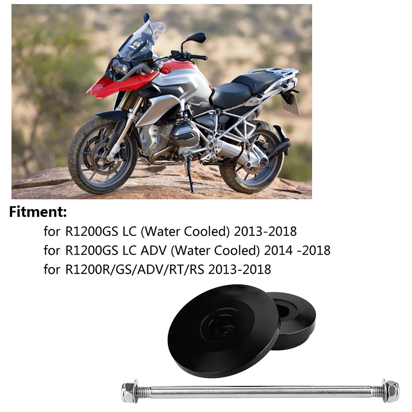 

Motorcycle Rear Wheel Fork Axle Sliders Cap Crash Protector For BMW R1200GS LC 2013-2018