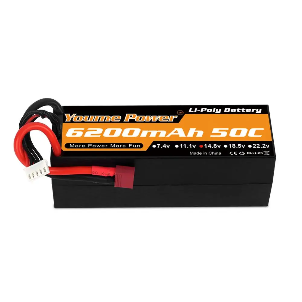Youme 4S Lipo Батарея 14 8 V 6200 мА/ч Жесткий Чехол 50C T EC3 XT60 XT90 деканов для Traxxas Багги Monster
