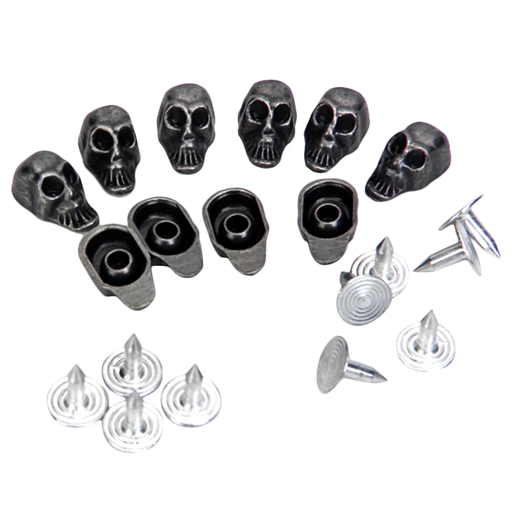 Заклепки в виде черепа шпильки античное серебро для шитья 13x8 мм упаковка из 10
