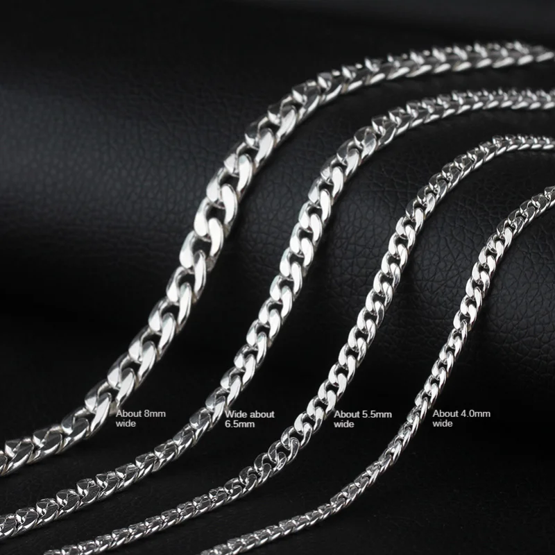 

Authentic 925 Sterling Silver Necklace Smooth and Comfortable Cuban Chain 4N 6N 7N 8N Fashion Couples Luxury Jewelry Gift