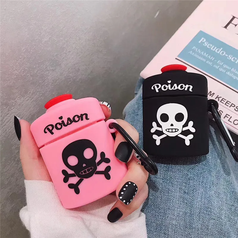 Мультяшные наушники чехол сумка для AirPods Проводная зарядная коробка 3D ядовитая