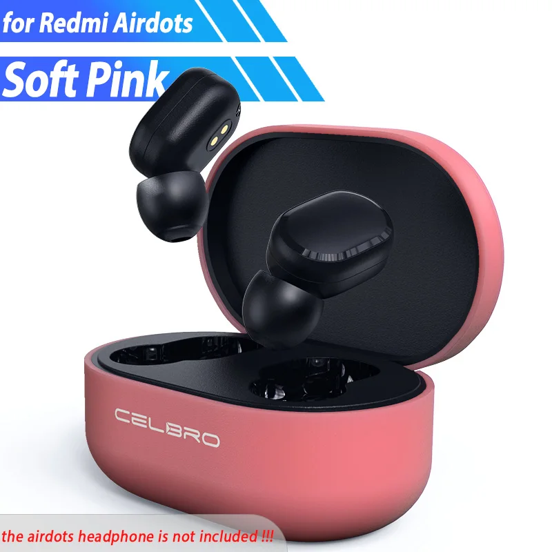 pink for redmi Защитный чехол для Xiaomi mi Airdots Red mi Air Dots dot силиконовый чехол беспроводной Bluetooth чехол для наушников - Цвет: pink for redmi
