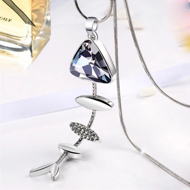 Модное Длинное Ожерелье в виде рыбьей кости женские Украшения корейские простые