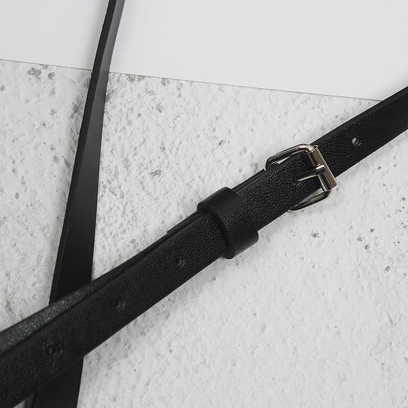 

[EAM] Retro Simple Black Pu Leather Suspender Belt Personality Women New Fashion Tide All-match Spring Autumn 2021 1DD5234