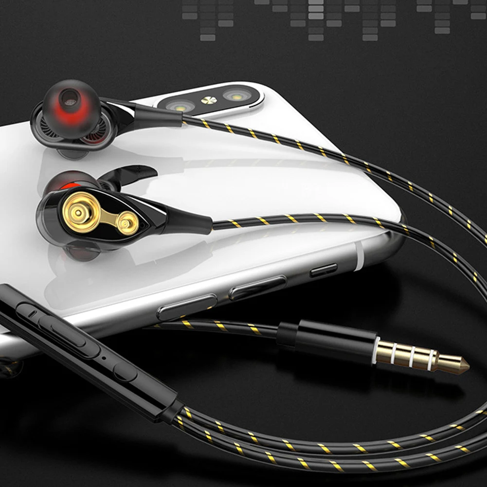 Наушники с двойной подвижной катушкой 3 5 мм проводные Hi-Fi наушники-вкладыши