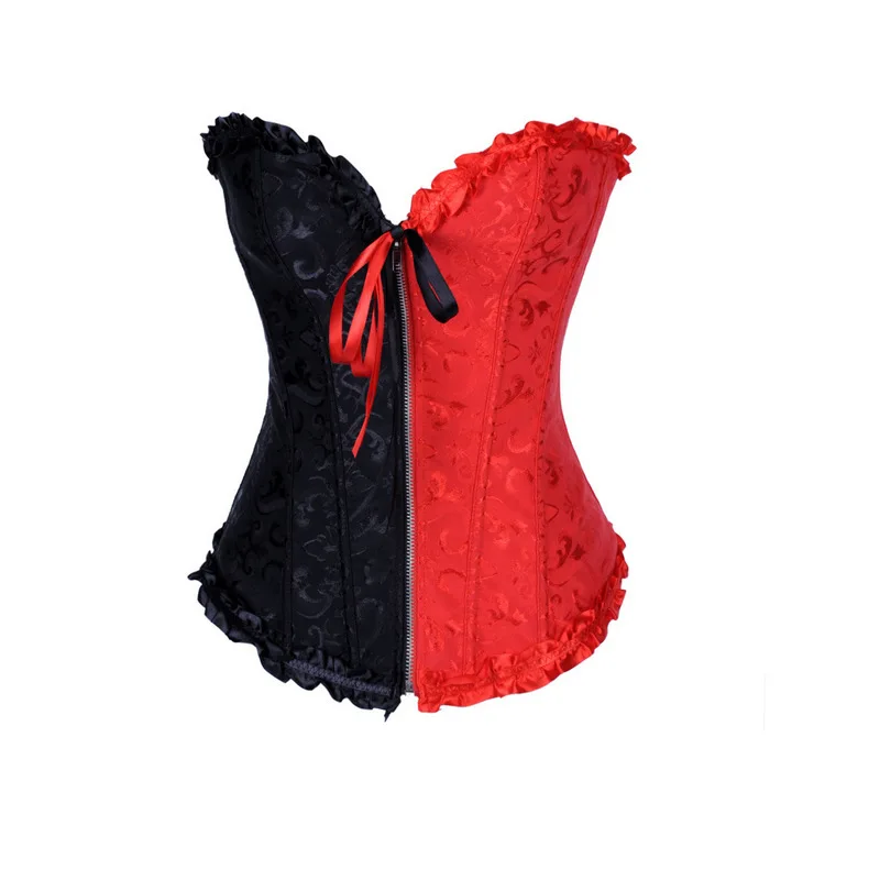 

Sexy Lingerie with zip Corset Bustier Basque Evening Bridesmaid Wedding Cocktail Moulin Rouge Clubwear multicolor 2550 Plus size