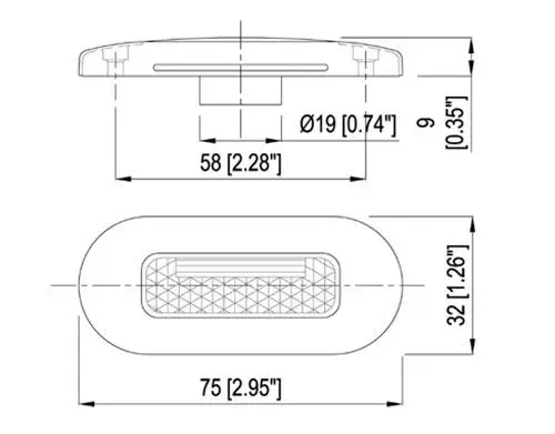 

LED Oblong Courtesy Light 12V Polished Stainless for RV Boat Yard Step Stair Garden Path