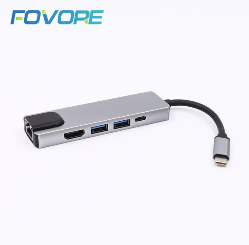 4K USB C концентратор в Gigabit Ethernet Rj45 Lan 5 1 Type Hdmi адаптер для Mac book Pro Thunderbolt 3 зарядное