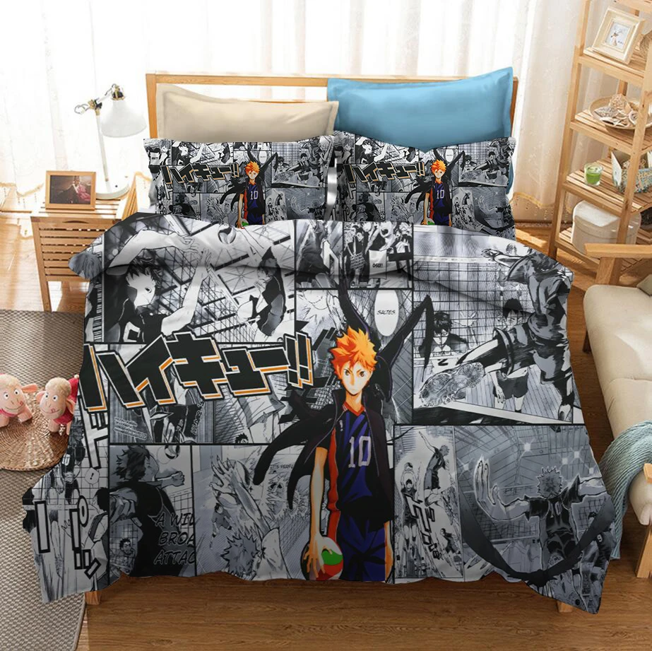 

Haikyuu Bedding Set Anime Volleyball Duvet Cover Sets Comforter Bed Linen Twin Queen King Single Size Fashion Gift Home Decor