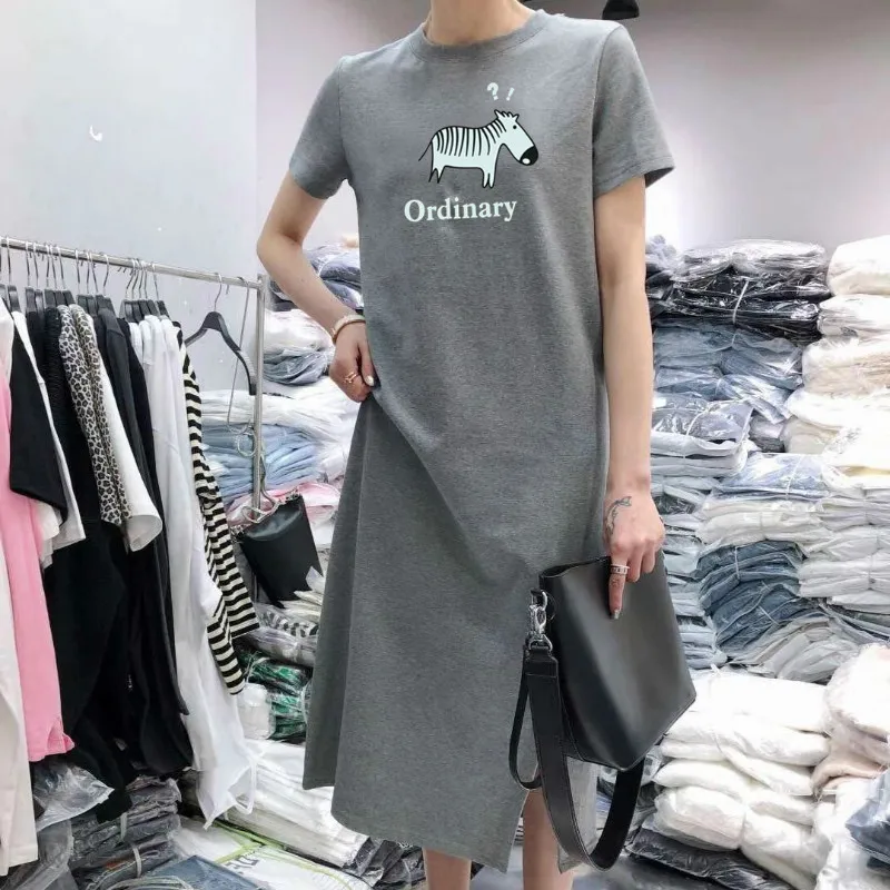 Женское платье с принтом зебры однотонное простое свободное Повседневное