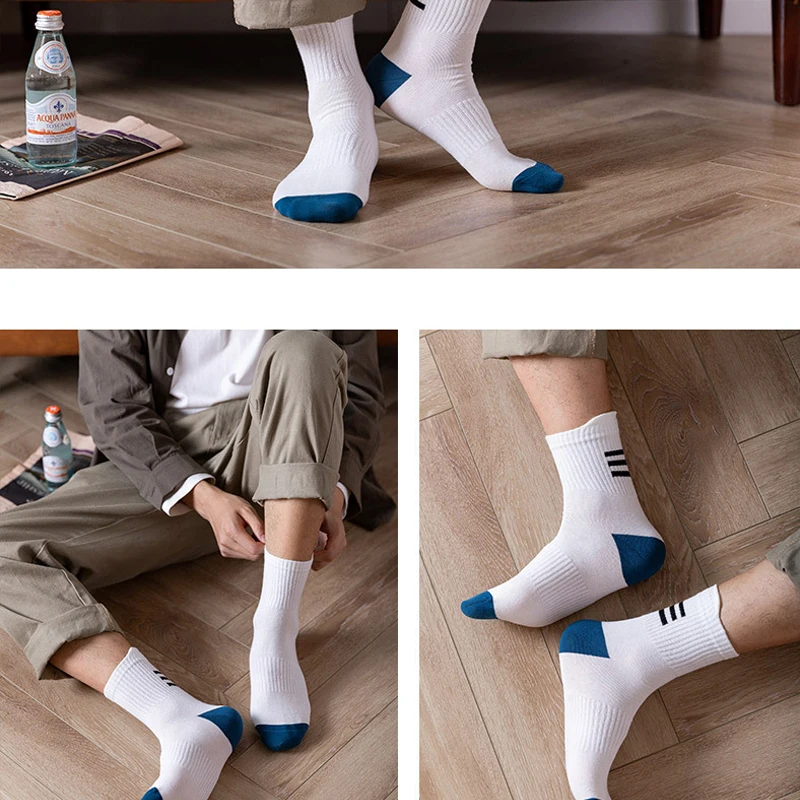 

5 Pairs Mijia Cotton Men Socks High Socks Trendy Street Sports Socks Men's Cotton Breathable Stocks for Students #015