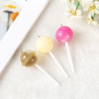 6pcs lollipop earring charms gradient colors resin candy crafts for necklace keychain pendant diy making jewelry findings