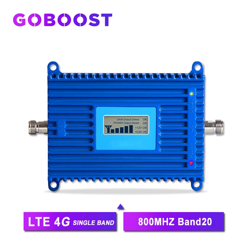 Усилитель сотового сигнала 800 МГц Band 20 4G LTE 70 дБ усилитель сотовой связи AGC