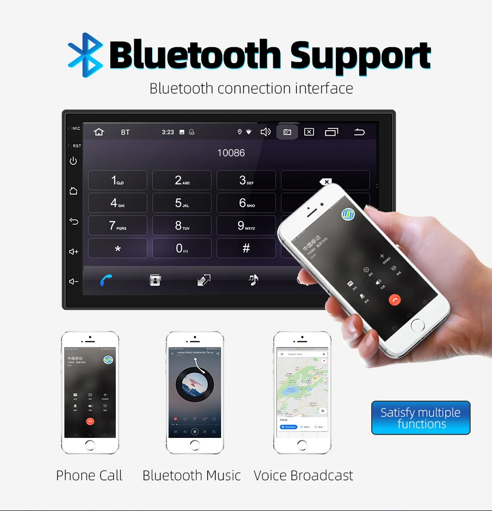 2 Din автомобильное радио Android 9,0 2G+ 16G универсальная gps-навигация Bluetooth Сенсорный экран Wifi DSP автомобильный аудио стерео FM USB ips DSP mp5