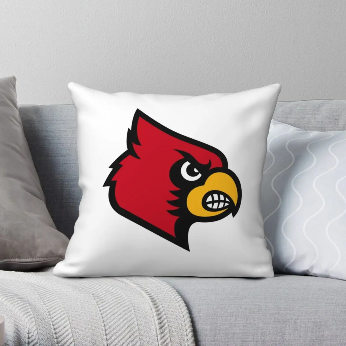 

Квадратный чехол Cardinals Louisville из полиэстера и льна с бархатным узором на молнии, декоративный чехол для диванной подушки, наволочка для сиден...