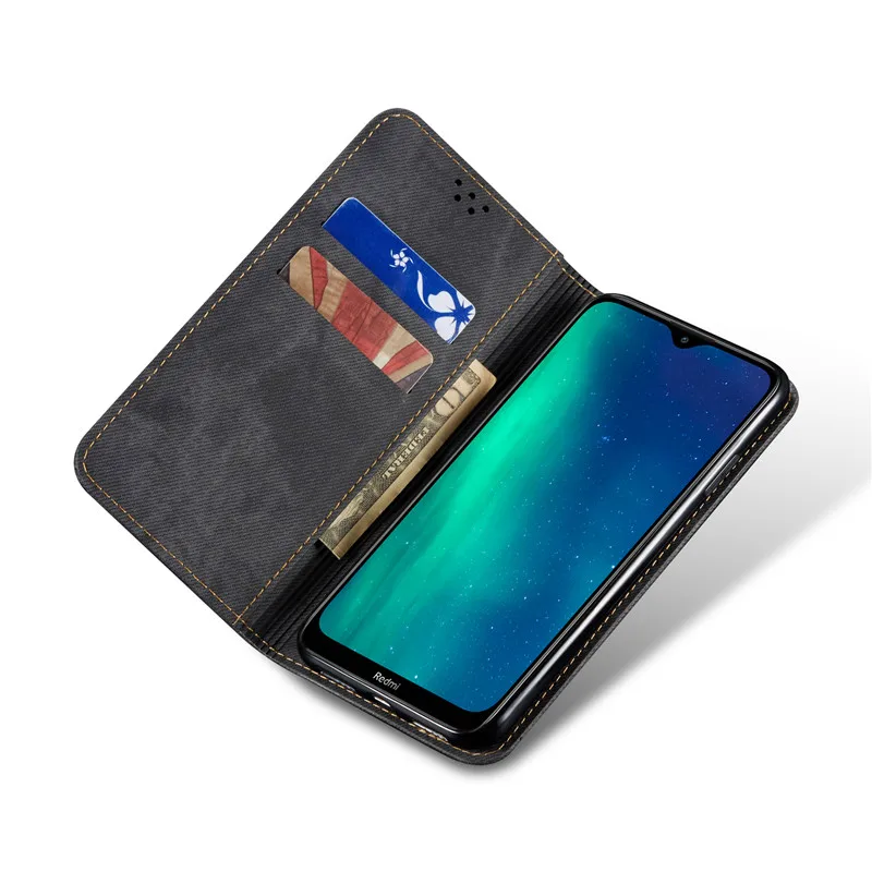 Чехол-книжка в стиле ретро для Xiaomi Redmi 8 Redmi 8A, чехол из джинсовой ткани с подставкой и бумажником, задняя крышка для Redmi 7 7A, Fundas