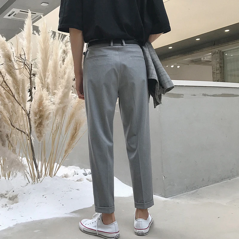 Мужские костюмные брюки 2019 в Корейском стиле мужские Модные трендовые шаровары