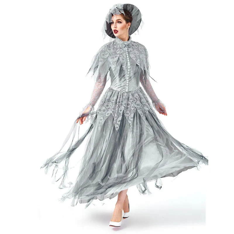 Женский костюм невесты на Хэллоуин с принтом черепа | Тематическая одежда и