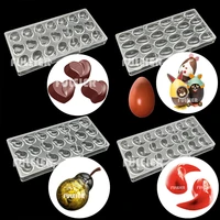 3d polycarbonate chocolate mold easter egg square heart shape bonbon sweets candy baking mold for chocolate pastry tools moulds