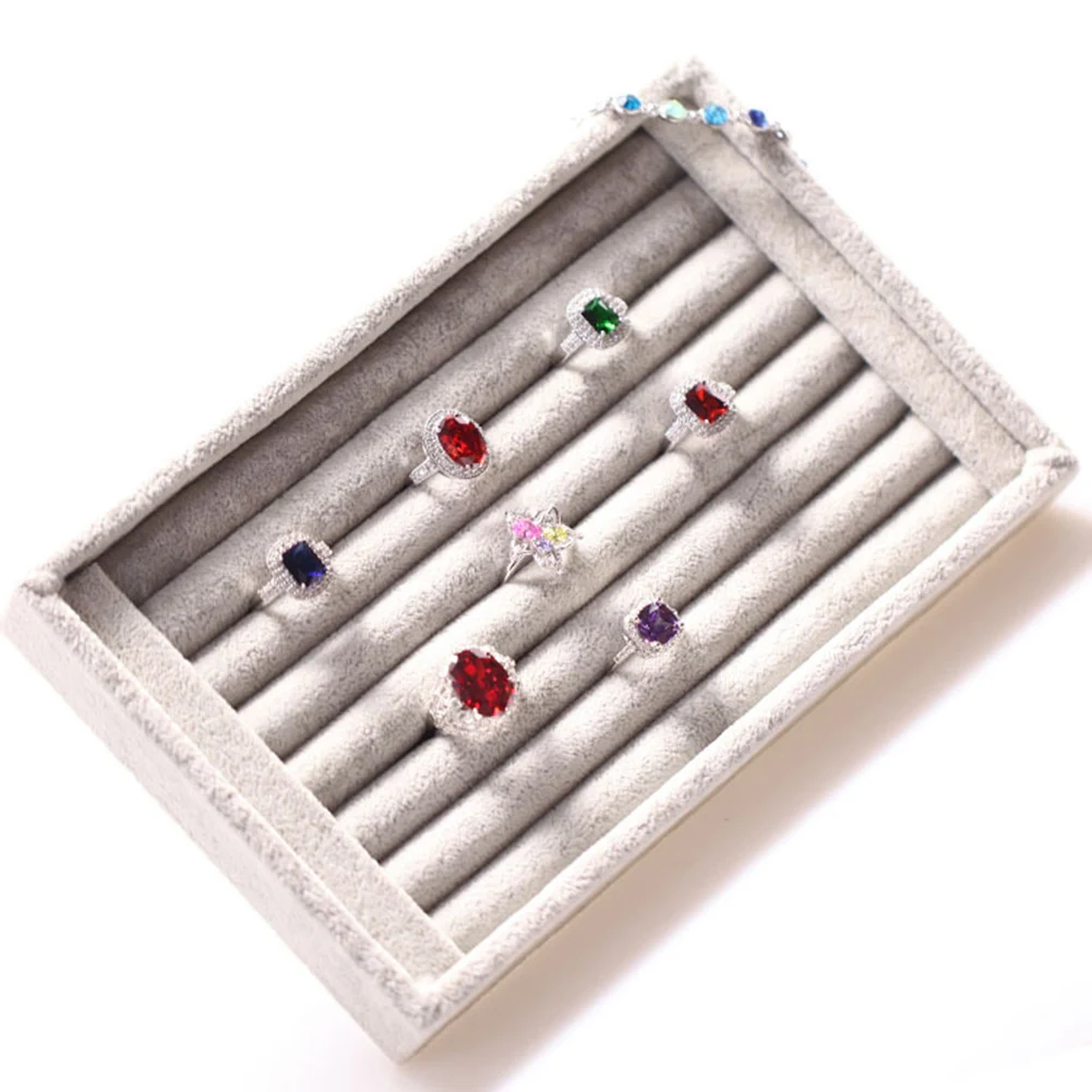 New Women Girls Ring Earrings Organizer Ear Studs Display Stand Holder Rack Tray Plate Box Case | Украшения и аксессуары