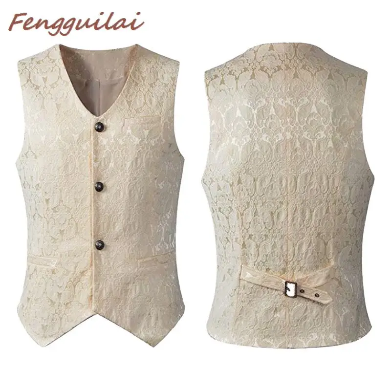 Куртка мужская из жаккардовой ткани Длинная ветровка в стиле ретро стимпанк