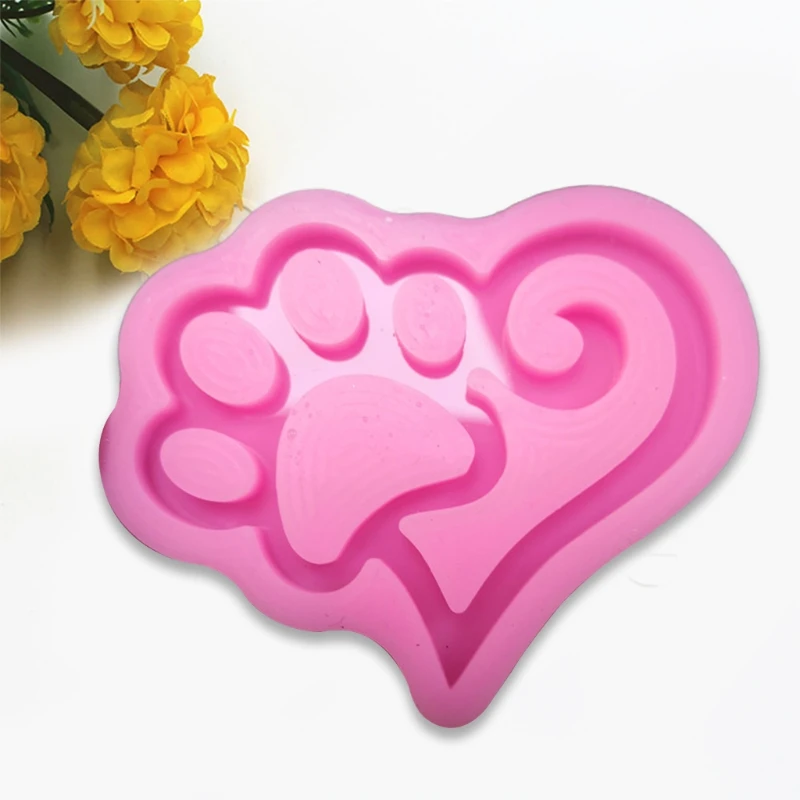 

Shiny Glossy love Silicone Mold Love Cat Claw Epoxy Resin Mold DIY Keychain Jewelry for Valentine Gift Craft