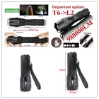 Портативный тактический военный светодиодный фонарик T6, 980000LM, масштабируемый, 5 режимов, без аккумулятора, уличные инструменты и светодиодный мини-фонарик с тройным потоком света