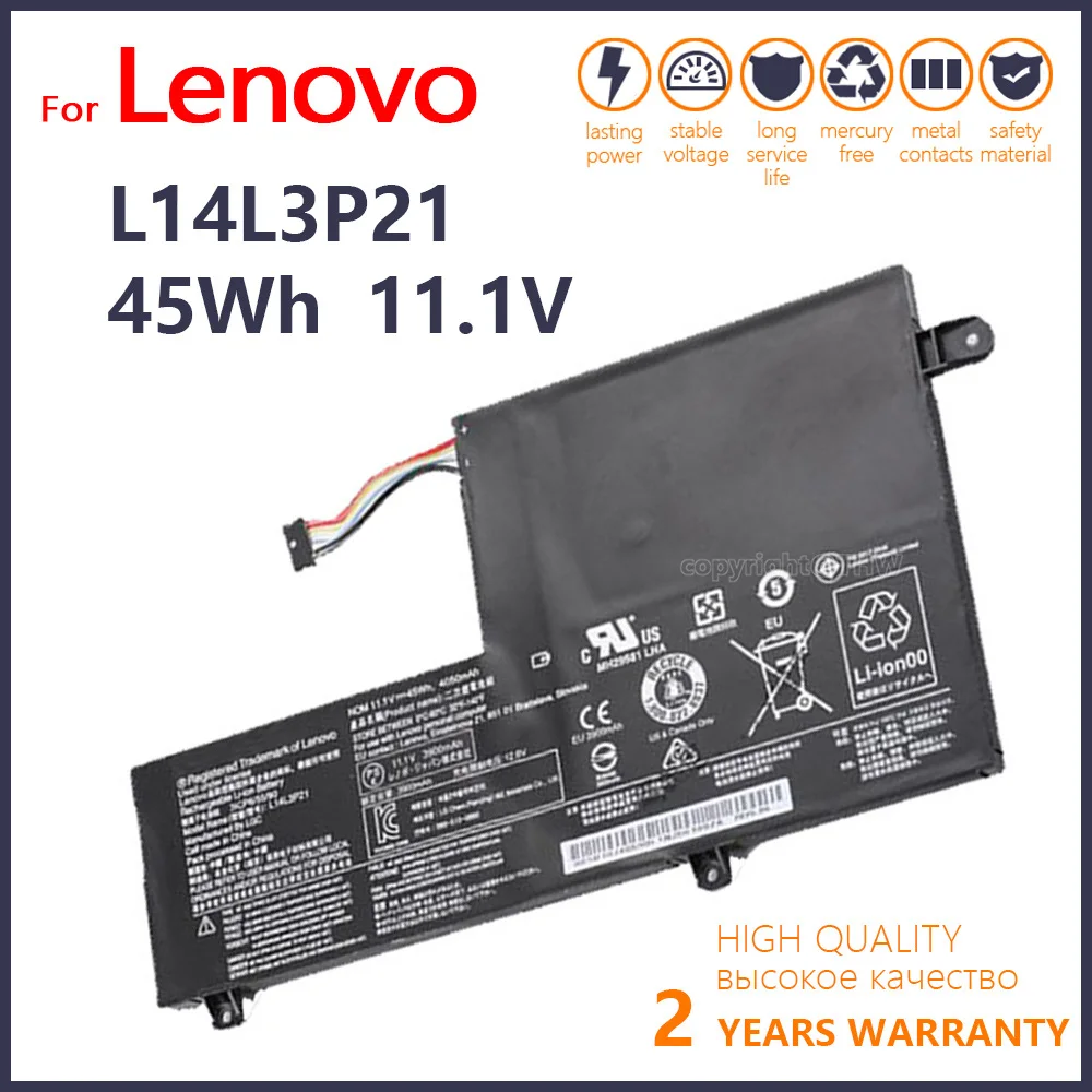 

New Genuine L14L3P21 Laptop battery For Lenovo Flex 3 4 1470 1570 Battery Yoga 500 500-15 ISK Edge 2-1580 L14M3P21 L15L3PB0