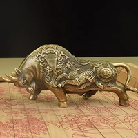 china brass bronze fengshui wealth bull ox statue metal craft family decorations gifts aaaaaa free shipping