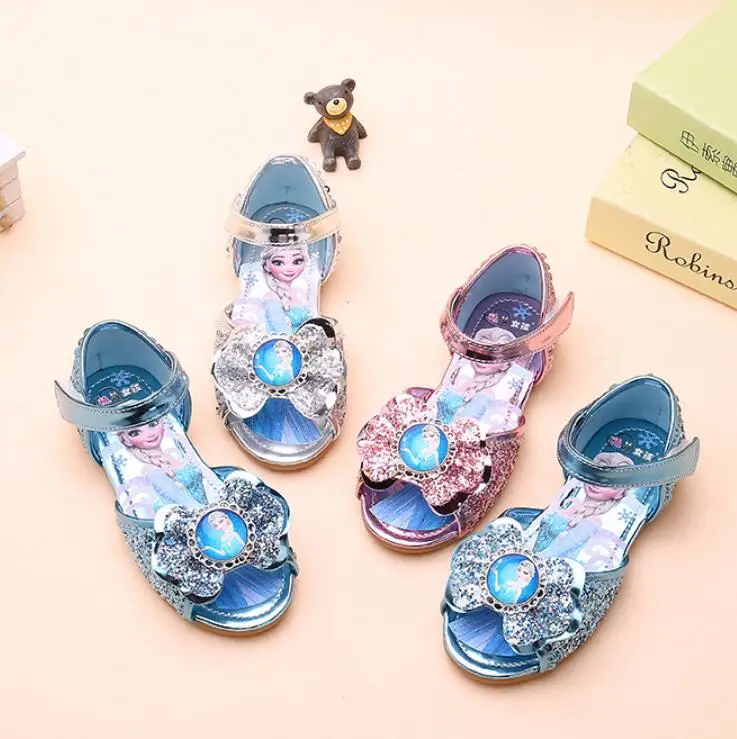 Дисней Холодное сердце для девочек Сезон лето сандалии с украшением в виде