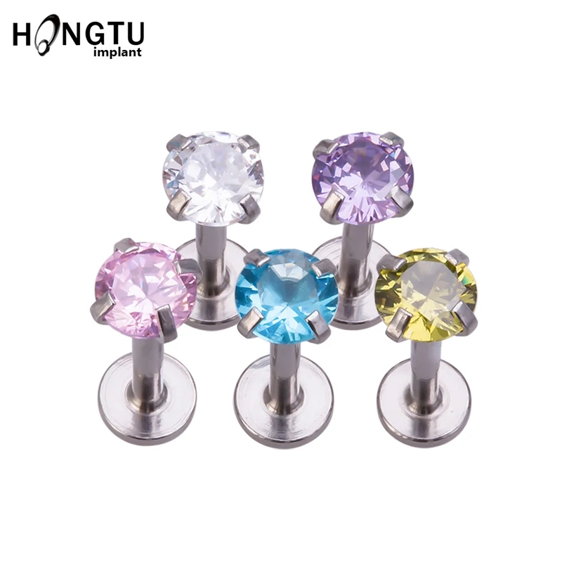 

1pc Heart Zircon Lip Ring Labret Stud Cartilage Earring Tragus Helix Stainless Steel Lip Bar for Women Body Jewelry Piercing 16G