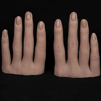 high qualit silicone nail art training hand mannequin fake four finger natural tips manicure tool nail practice model doll d073