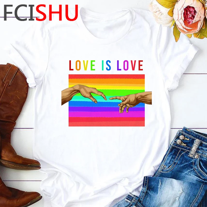 Радужный Флаг ЛГБТ Радуга футболка с забавным мультипликационным принтом Для