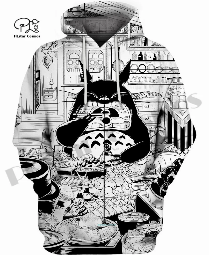 

PLstar Cosmos 3Dprint Newest Anime Totoro And Friends Art Harajuku Streetwear Funny Casual Comfortable Hoodie/Sweatshirt/Zip Q14