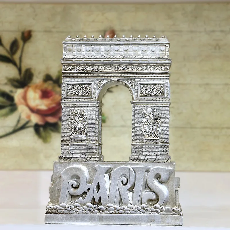 

FRENCH LANDMARK TRIUMPHAL ARCH ORNAMENT CRAFTS STATUE EUROPEAN BUILDING RESIN MODEL FIGURINE FRANCE ARCHITECTURE SCULPTURE R1691