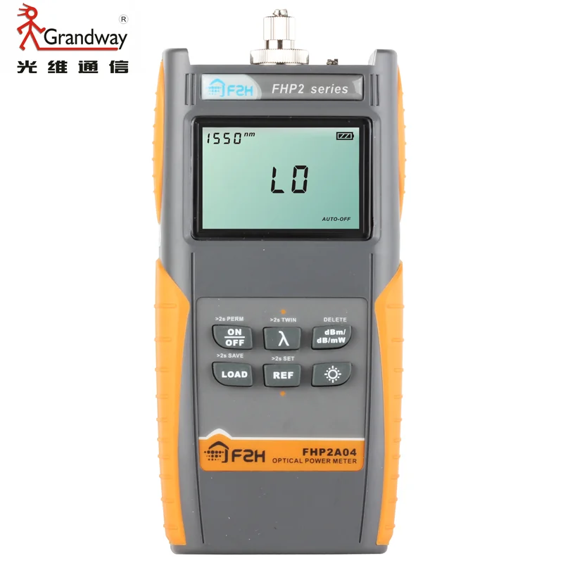 

Grandway FHP2A04 or FHP2B04 Handheld Fiber Optic Power Meter with Data Storage function and rechargeable battery