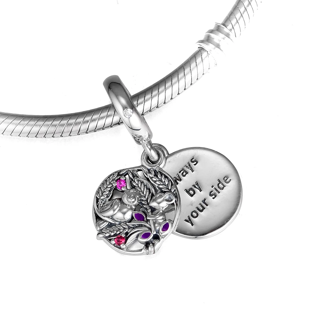 

Charms 925 Silver Original Fit Pandora Bracelets Sterling Silver Always By Your Side Charm Beads for diy Women Jewelry