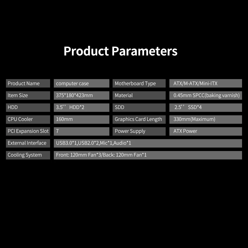 Чехол для настольного компьютера с поддержкой ATX/Micro ATX/Mini ITX прозрачный RGB чехол ПК